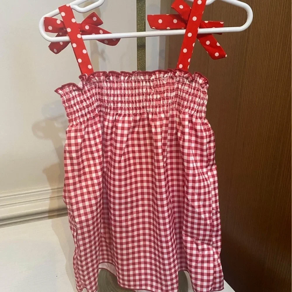 New Gingham Strawberry Sundress